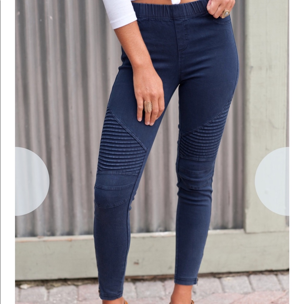 Beulah Midnight Blue Moto legging